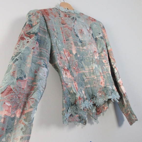 Nah Nah Collection Jonathan Tait Floral Blouse 7 8 Pearl Vtg Cottagecore 358 - Picture 5 of 15